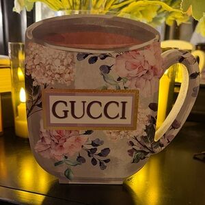 Faux Gucci Floral Mug plaque - Pink and Purple